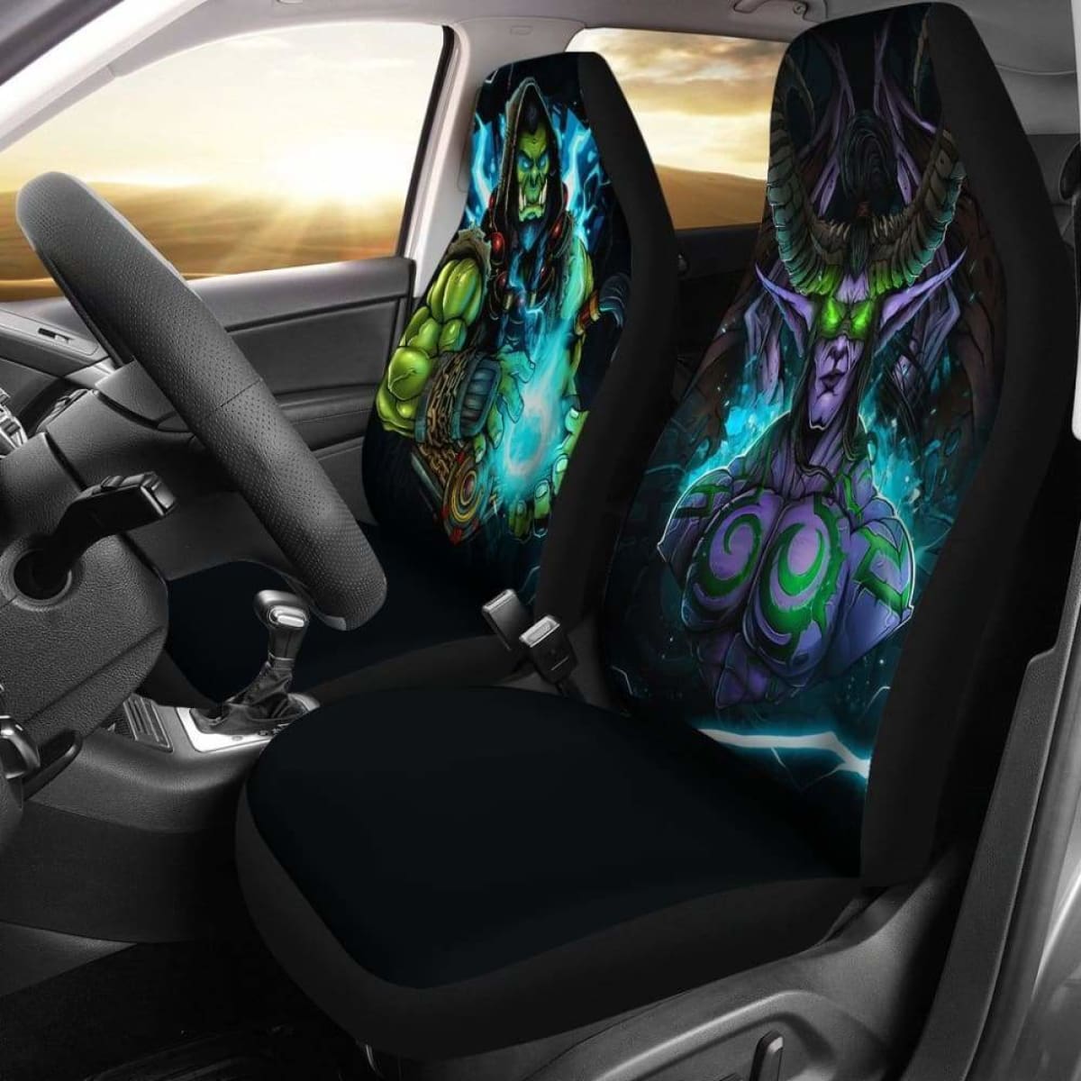 Warcraft Illidan Stormrage X Thrall Car Seat Covers Universal Fit 051012
