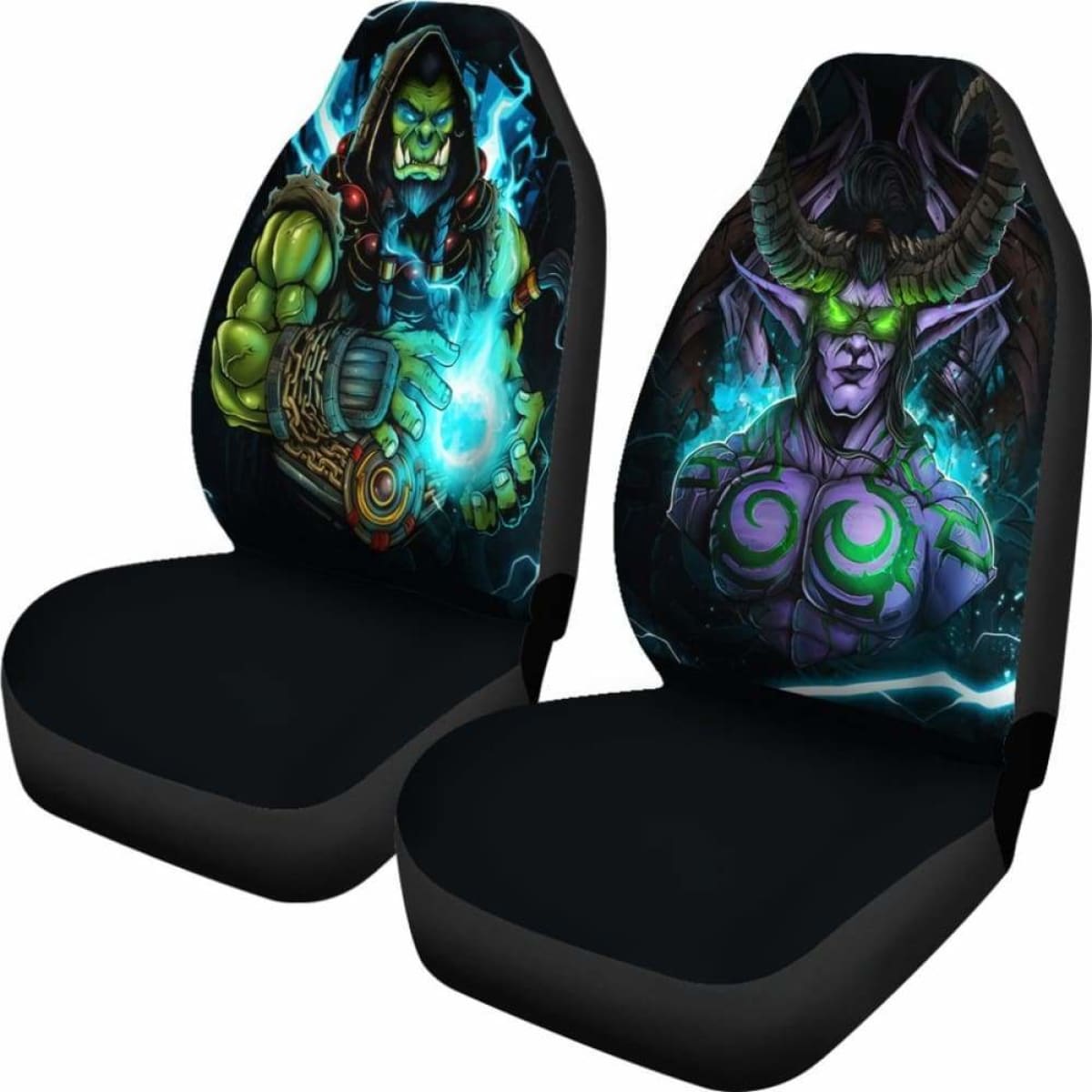 Warcraft Illidan Stormrage X Thrall Car Seat Covers Universal Fit 051012