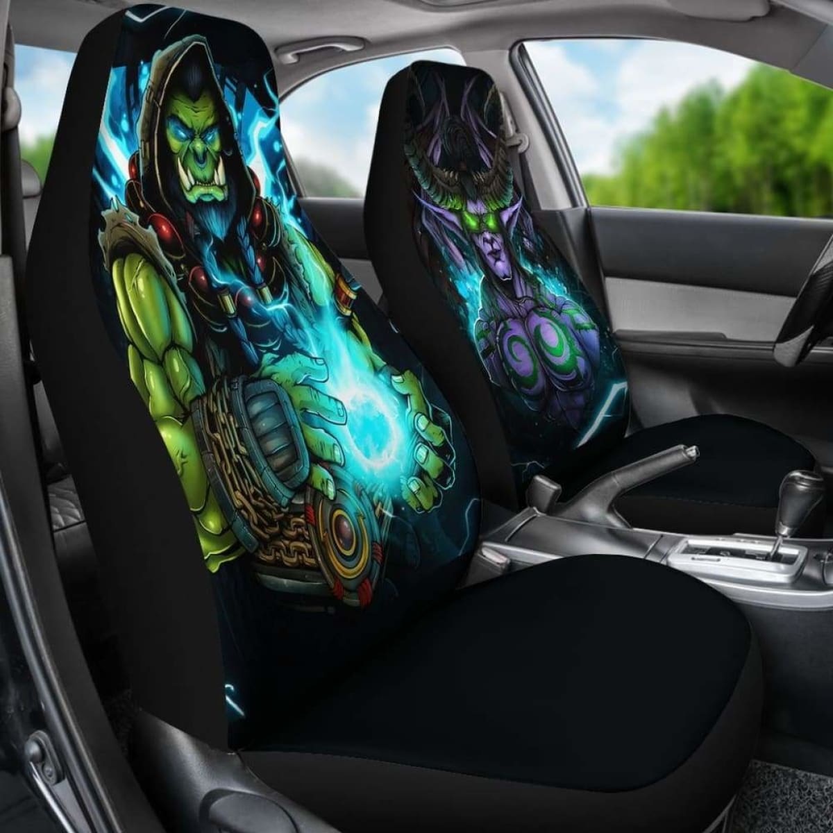 Warcraft Illidan Stormrage X Thrall Car Seat Covers Universal Fit 051012