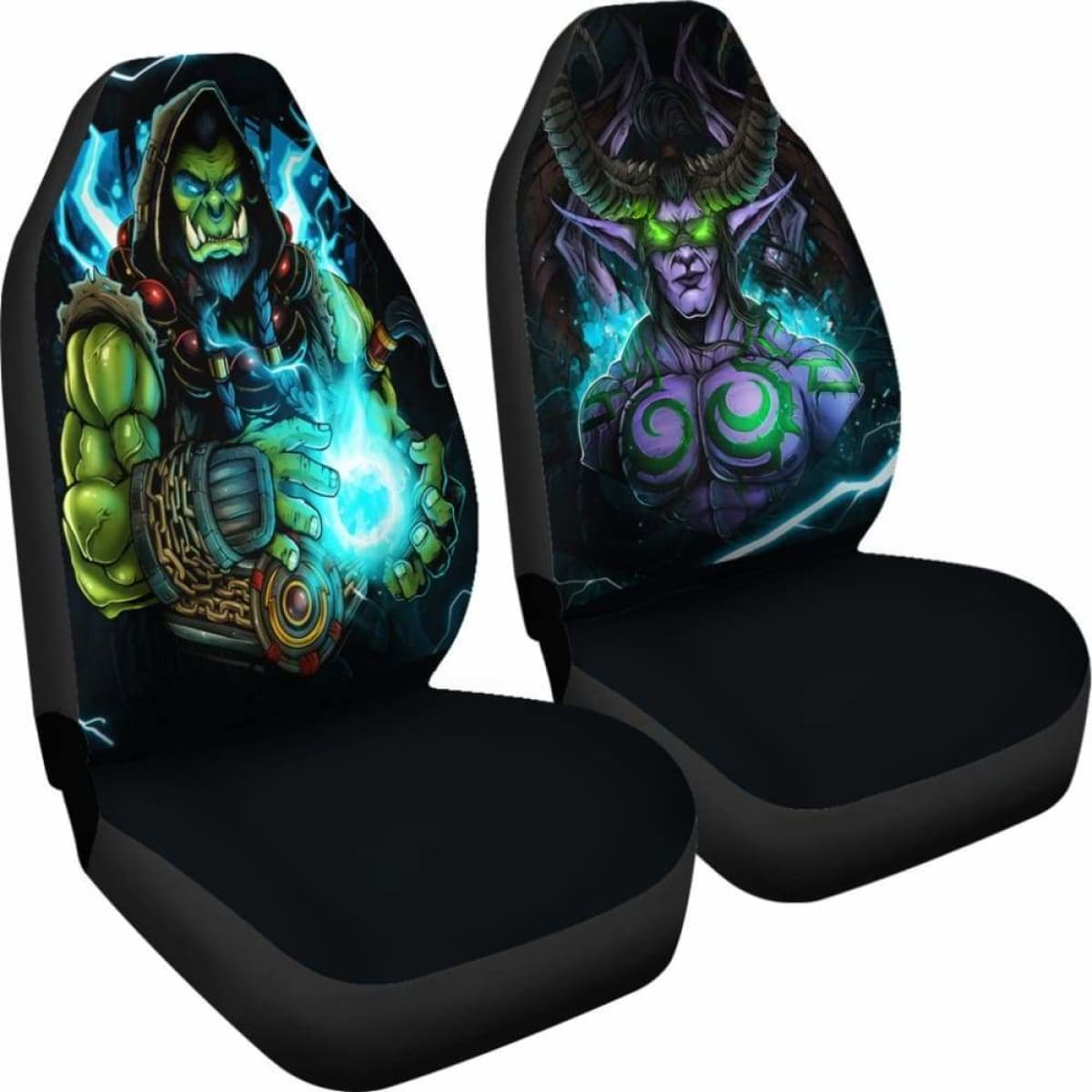Warcraft Illidan Stormrage X Thrall Car Seat Covers Universal Fit 051012