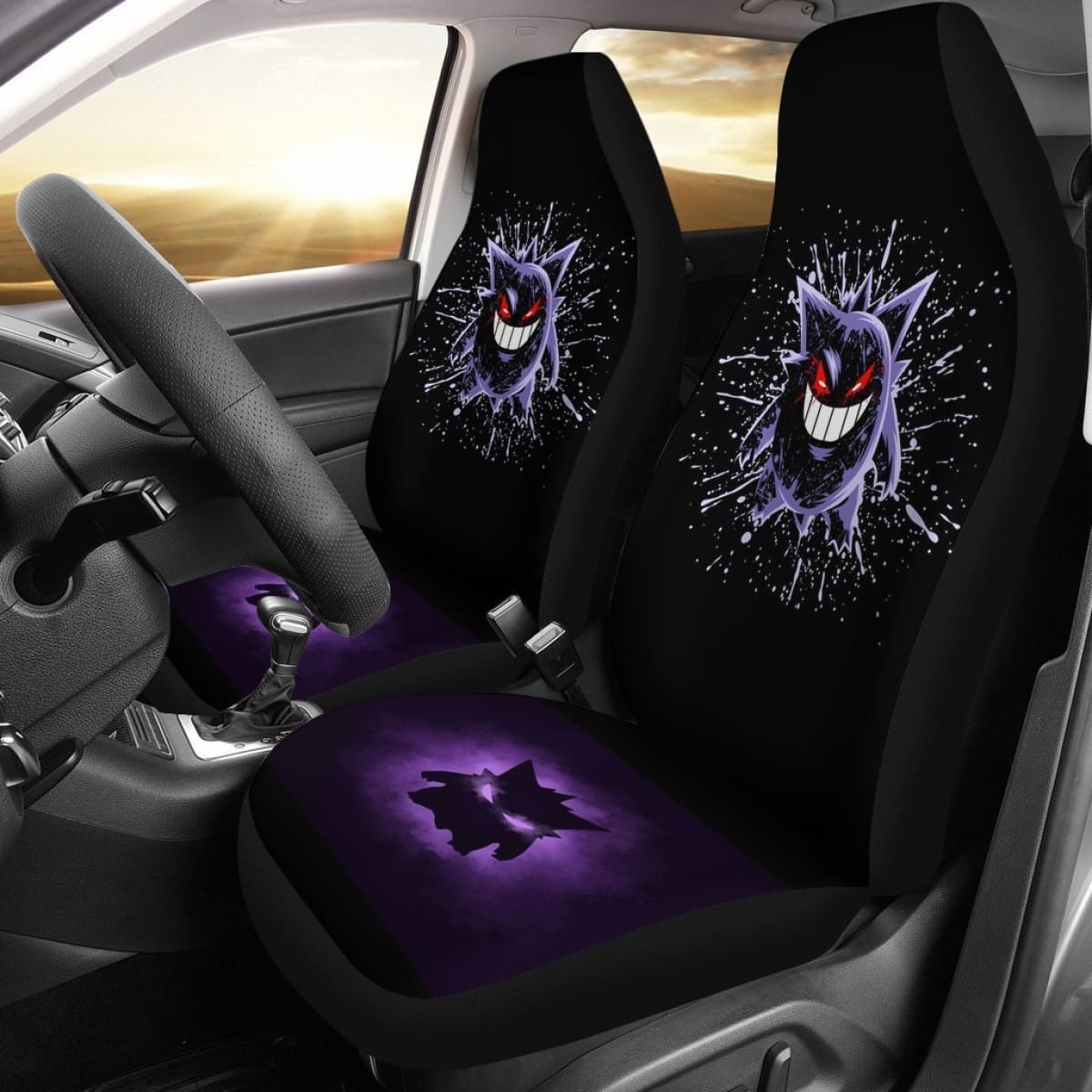 Water Color Gengar Pokemon Car Seat Covers Nh07 Universal Fit 225721