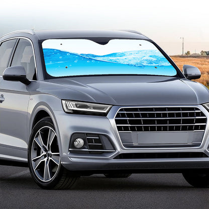 Water Wave Print Car Windshield Sun Shade