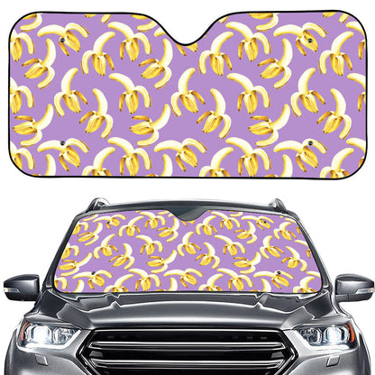 Watercolor Banana Pattern Print Car Windshield Sun Shade