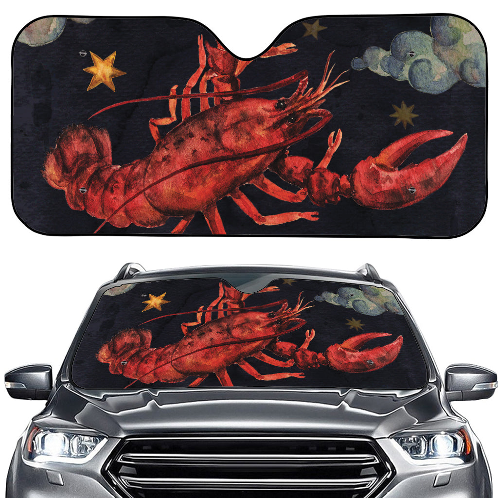 Watercolor Cancer Zodiac Sign Print Car Windshield Sun Shade