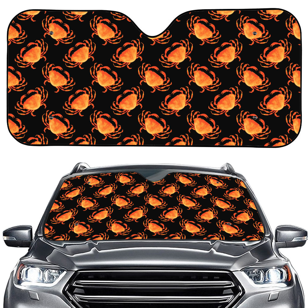Watercolor Crab Pattern Print Car Windshield Sun Shade