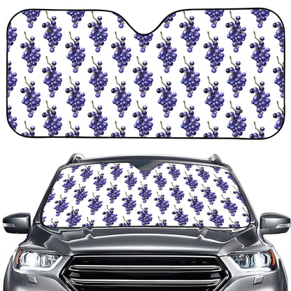 Watercolor Grape Pattern Print Car Windshield Sun Shade