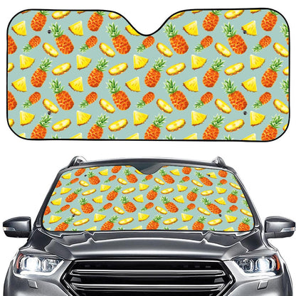 Watercolor Pineapple Pattern Print Car Windshield Sun Shade
