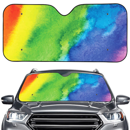 Watercolor Rainbow LGBT Pride Print Car Windshield Sun Shade