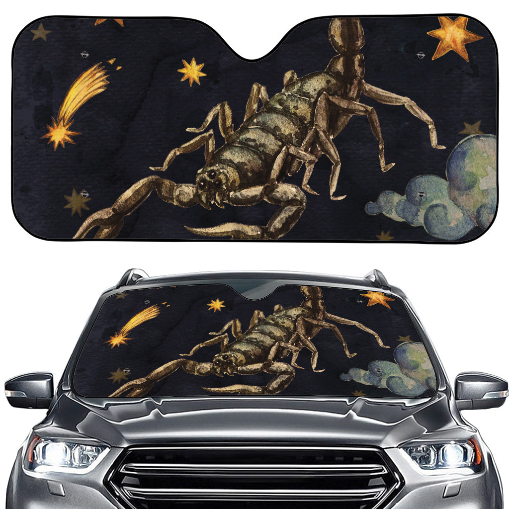 Watercolor Scorpio Zodiac Sign Print Car Windshield Sun Shade