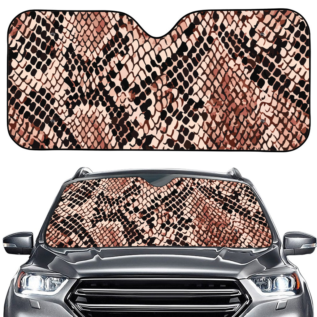 Watercolor Snakeskin Print Car Windshield Sun Shade