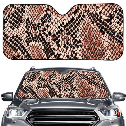 Watercolor Snakeskin Print Car Windshield Sun Shade