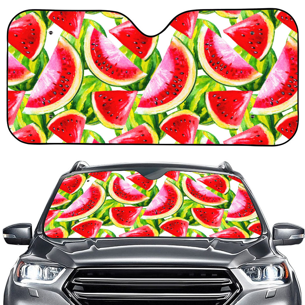 Watercolor Watermelon Pattern Print Car Windshield Sun Shade