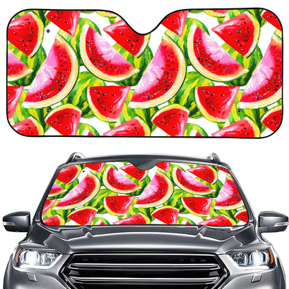 Watercolor Watermelon Pattern Print Car Windshield Sun Shade
