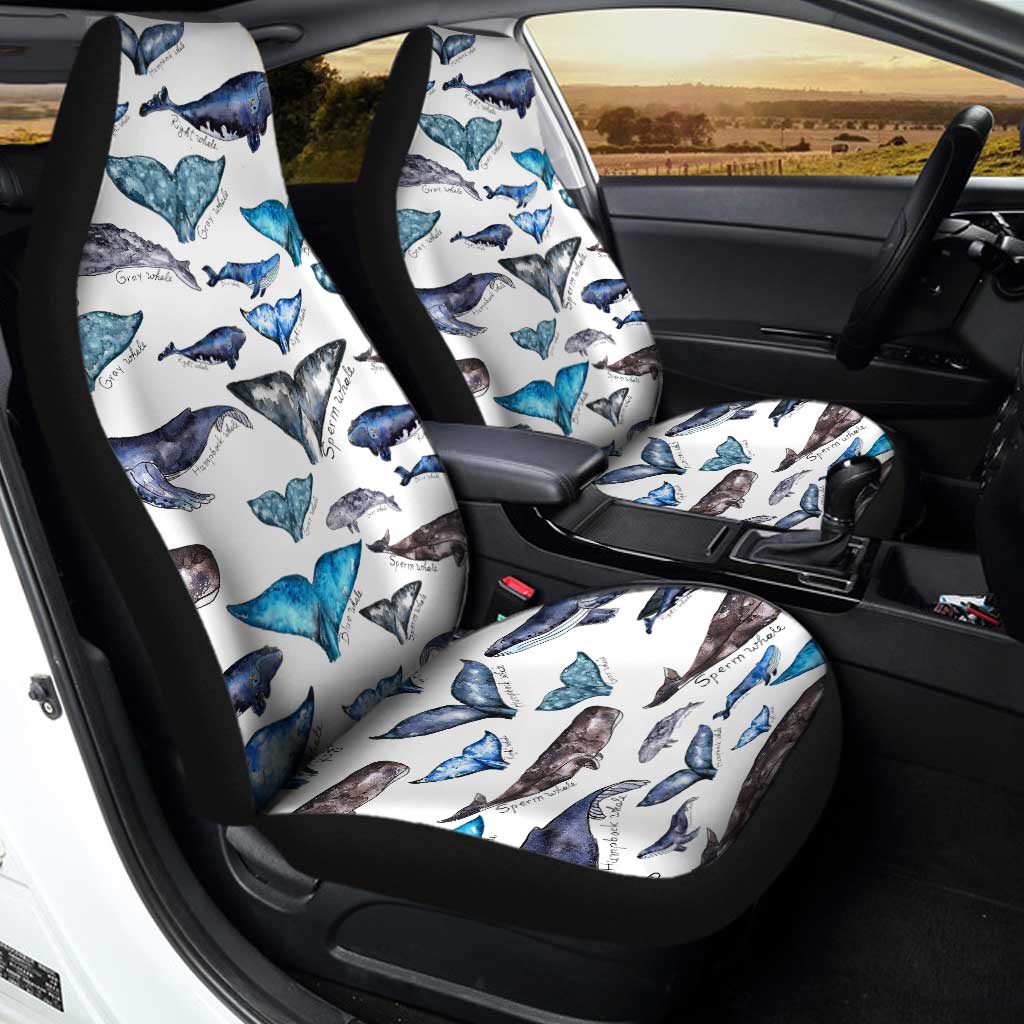 Watercolor Whale Tails Car Seat Covers