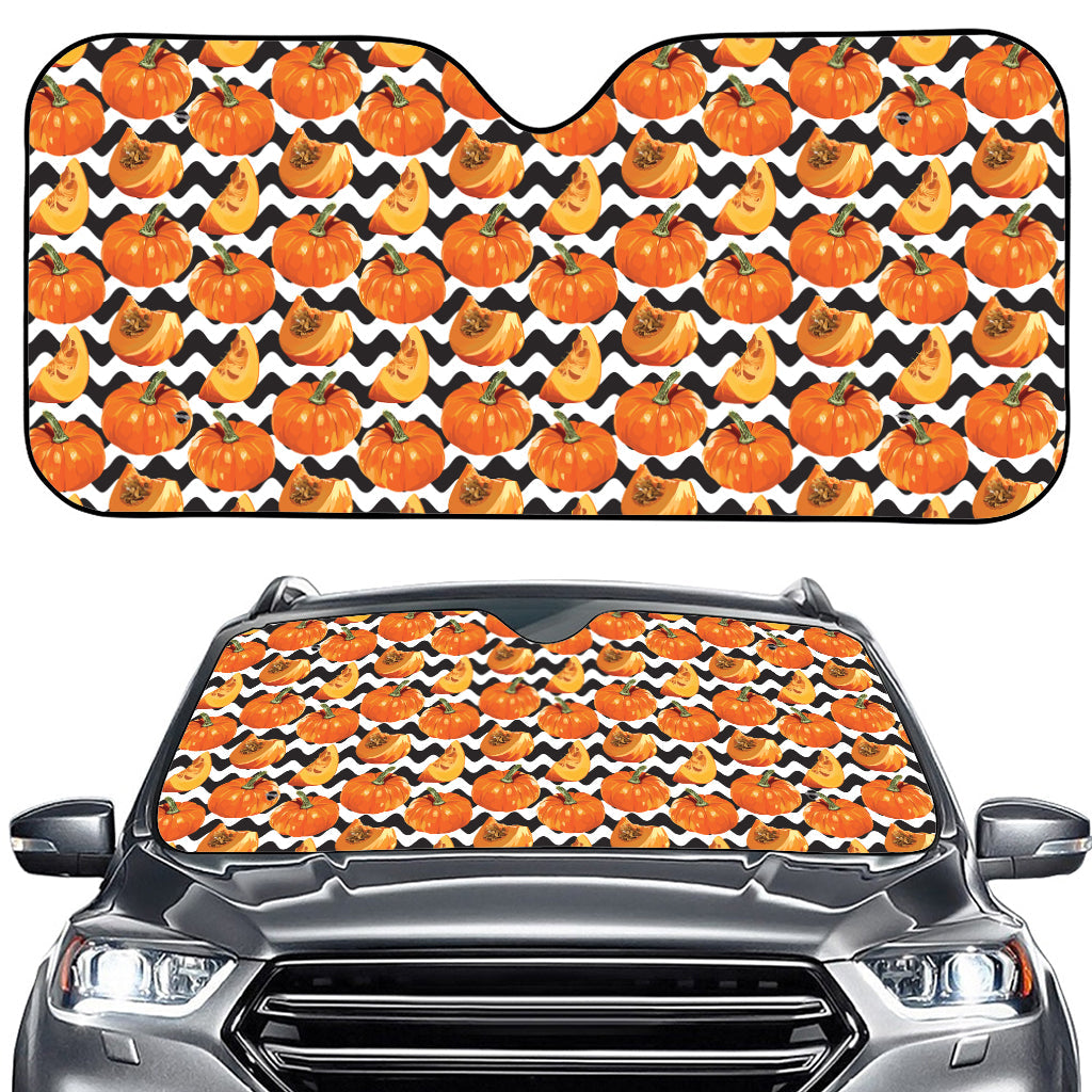 Wave Pumpkin Pattern Print Car Windshield Sun Shade