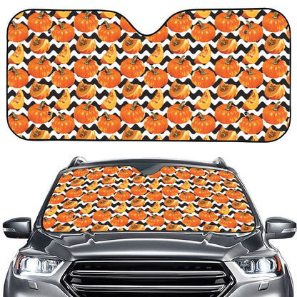 Wave Pumpkin Pattern Print Car Windshield Sun Shade