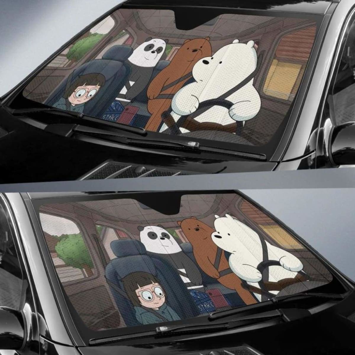 We Bare Bear Auto Sun Shades 1 918b Universal Fit