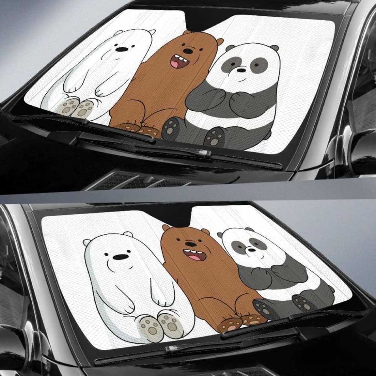 We Bare Bear Auto Sun Shades 918b Universal Fit