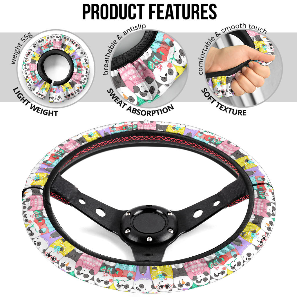 We Bare Bears Cute Premium Car Steering Wheel Cover