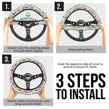We Bare Bears Cute Premium Car Steering Wheel Cover