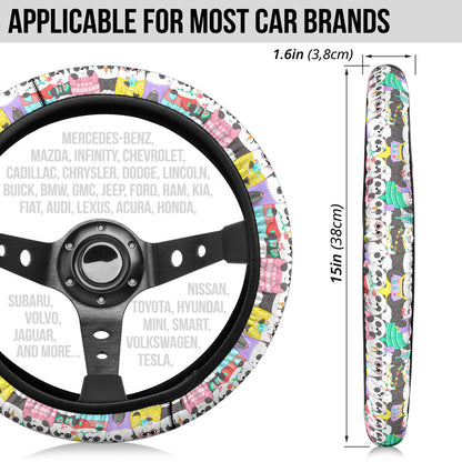 We Bare Bears Cute Premium Car Steering Wheel Cover