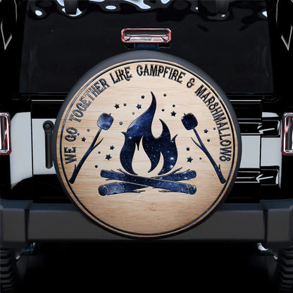 We Go Together Like Campfire And Marshmallows Car Spare Tire Cover