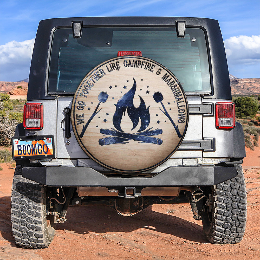 We Go Together Like Campfire And Marshmallows Car Spare Tire Cover