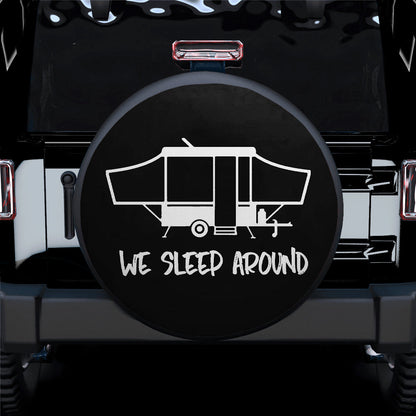 We Sleep Around Camper Jeep Car Spare Tire Cover