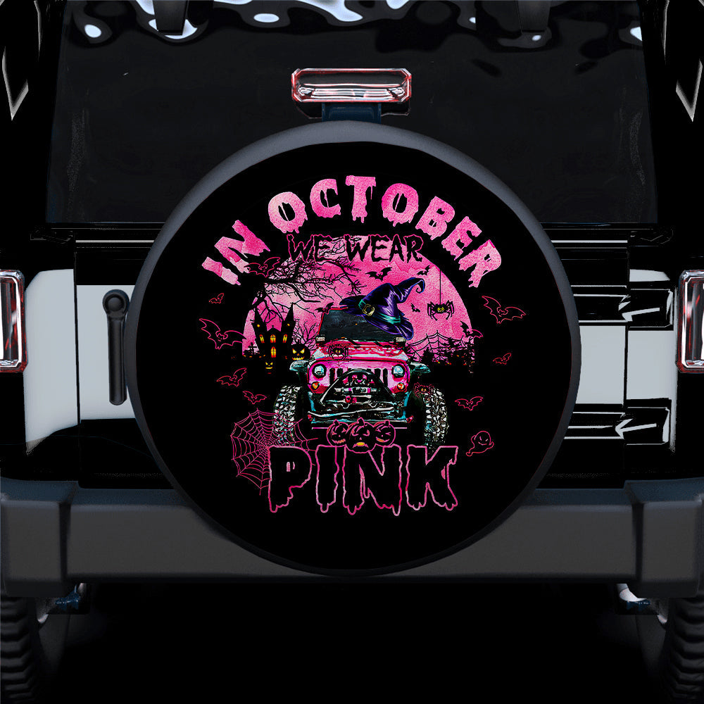 We Wear Pink Octorber Car Spare Tire Cover
