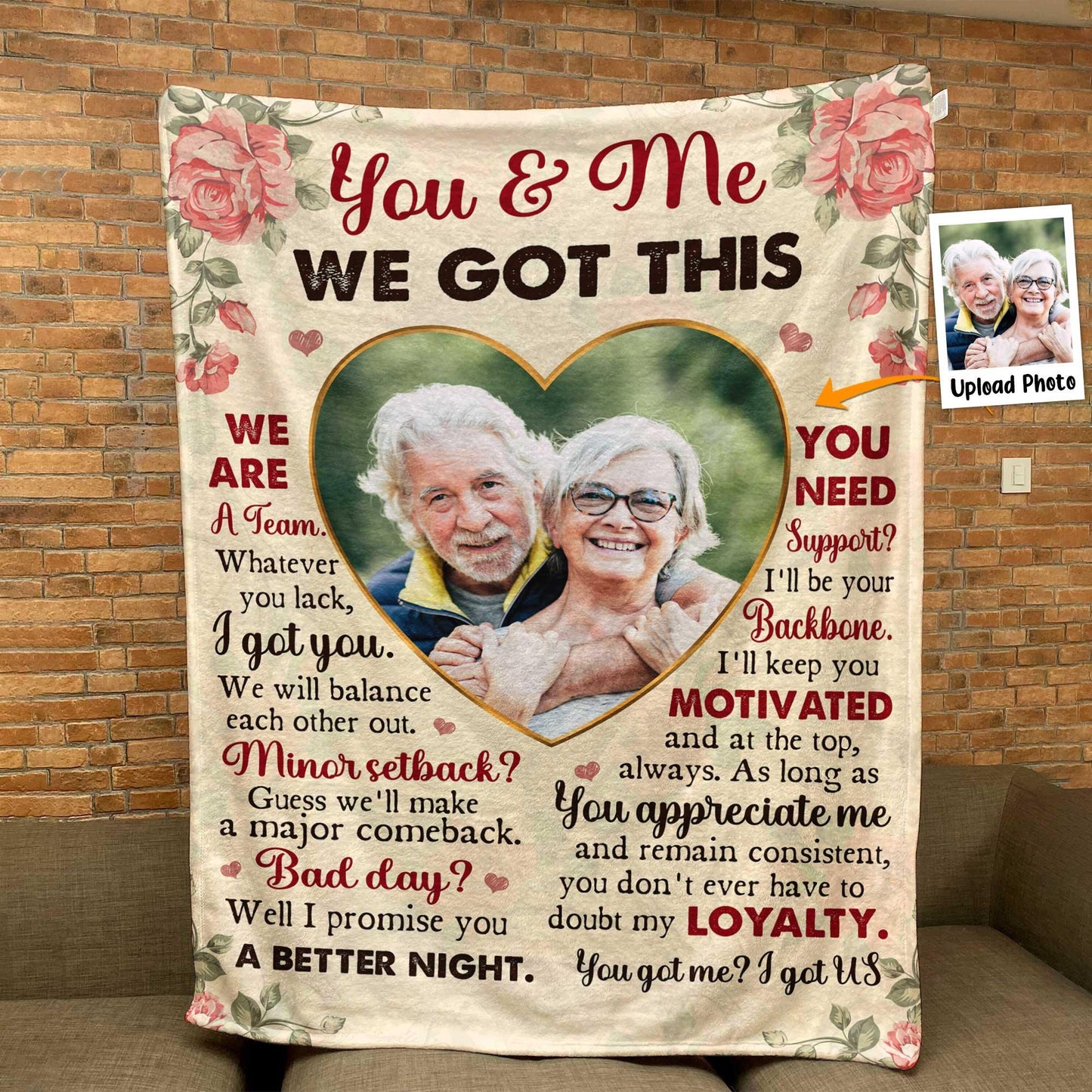 We're A Team - Personalized Photo Blanket
