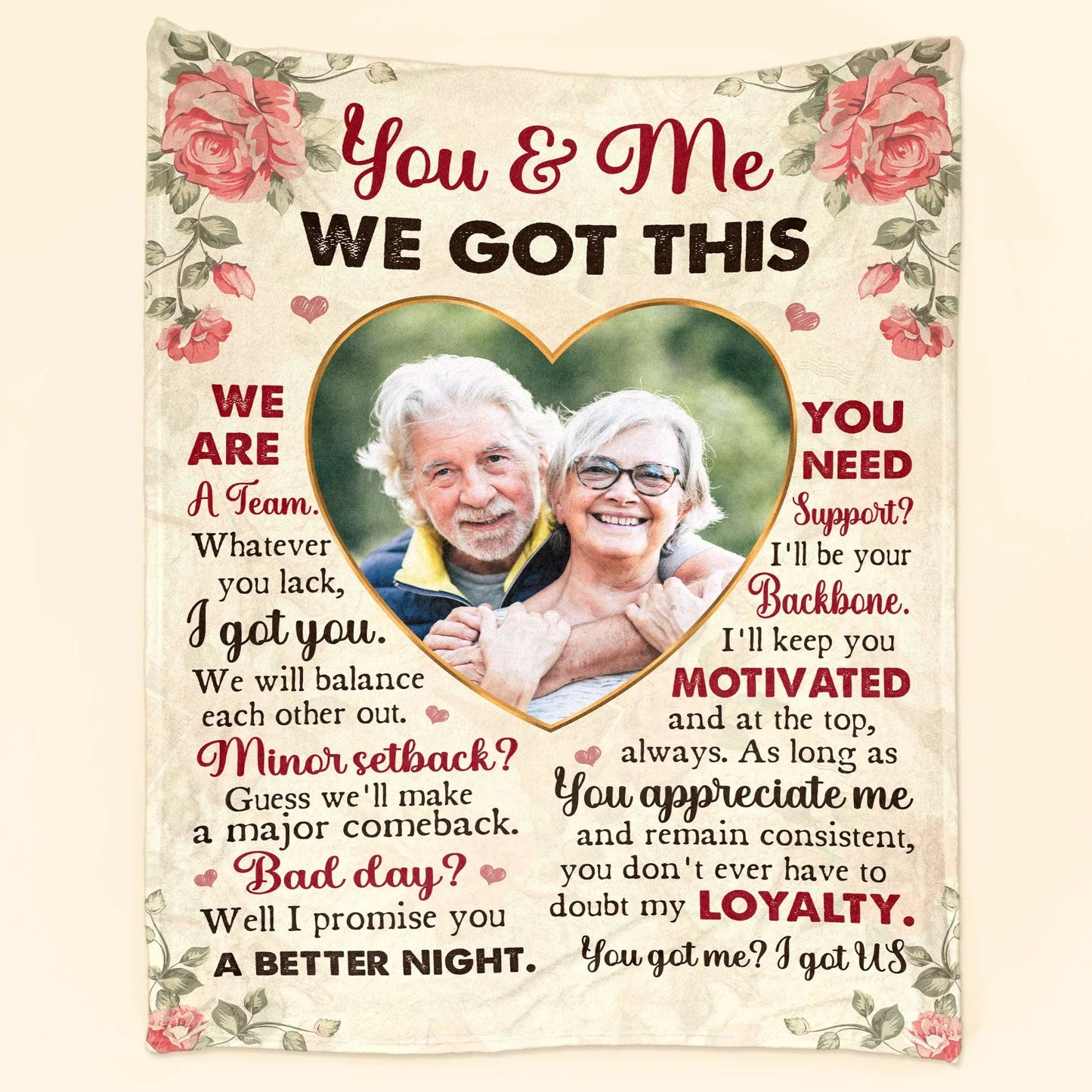 We're A Team - Personalized Photo Blanket