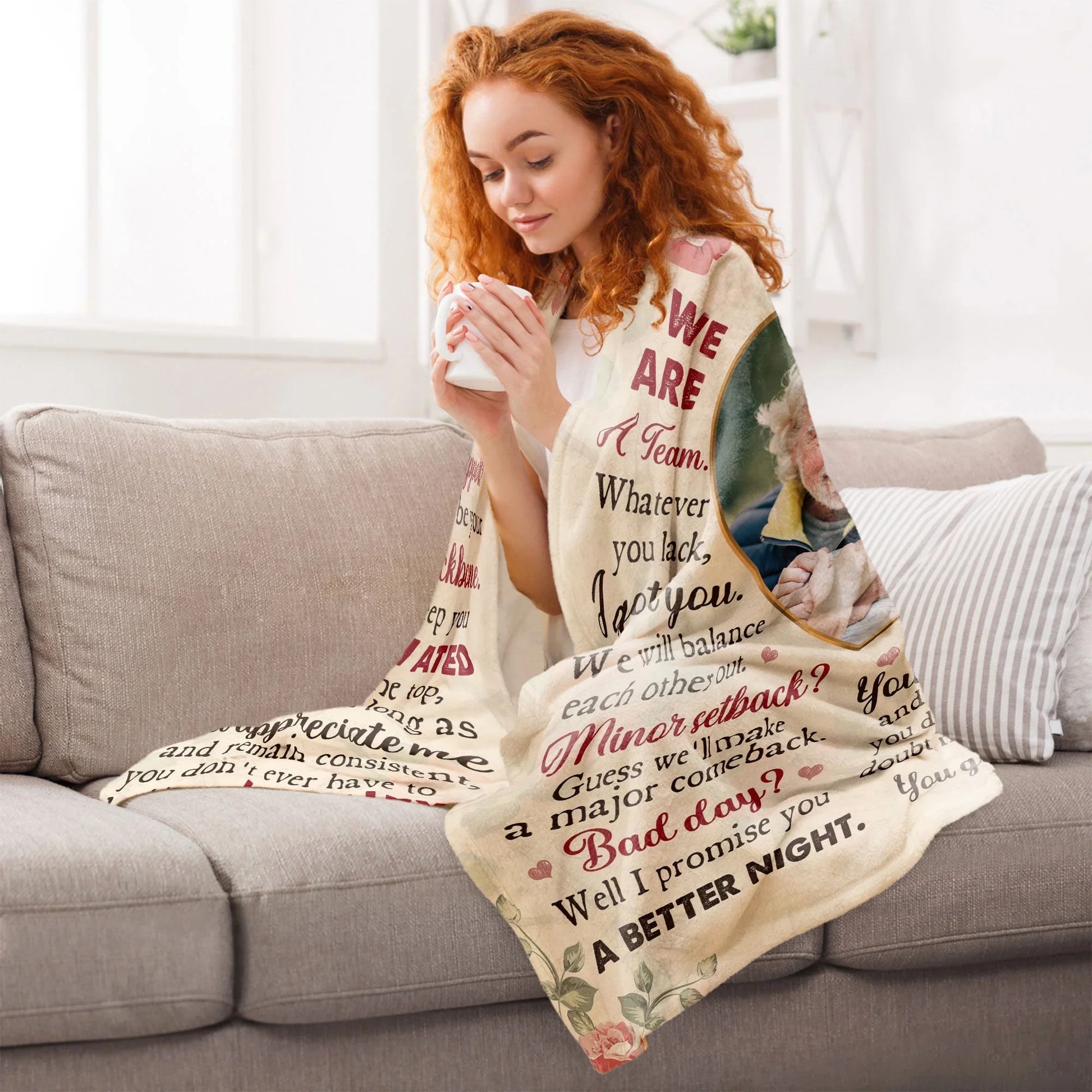 We're A Team - Personalized Photo Blanket