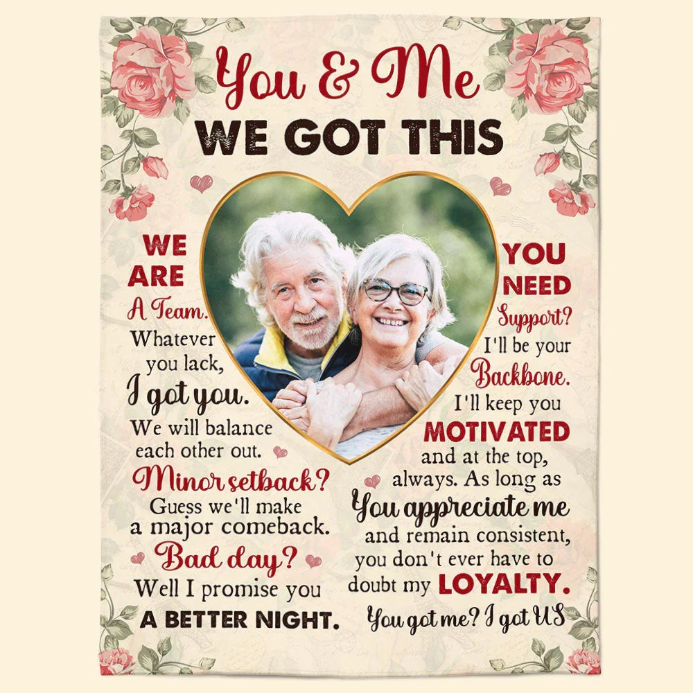We're A Team - Personalized Photo Blanket