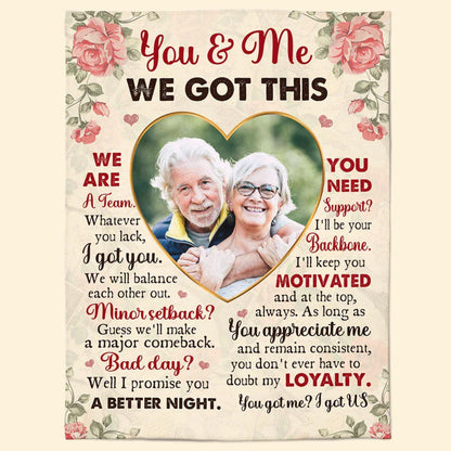 We're A Team - Personalized Photo Blanket