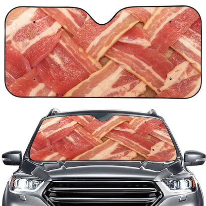 Weaving Bacon Print Car Windshield Sun Shade