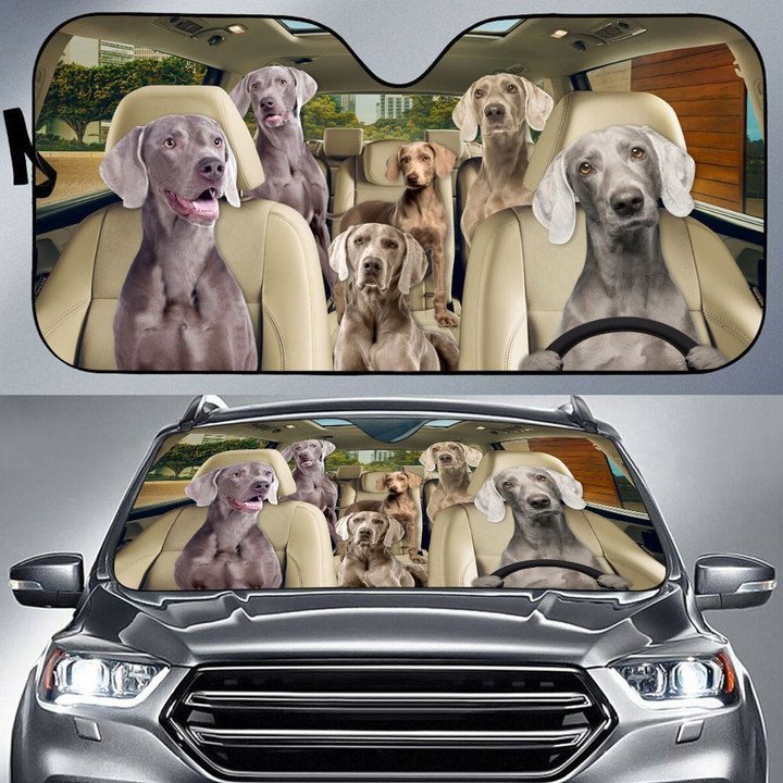 Weimaraner Car All Over Printed 3D Sun Shade