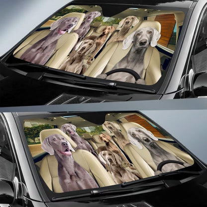 Weimaraner Car All Over Printed 3D Sun Shade