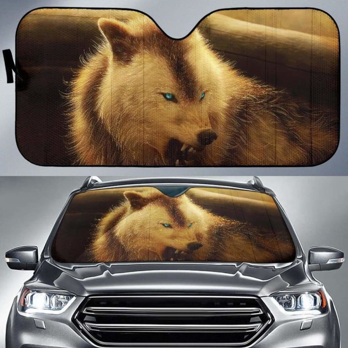 Werewolf Arctic Wolf Car Sun Shades 918b Universal Fit