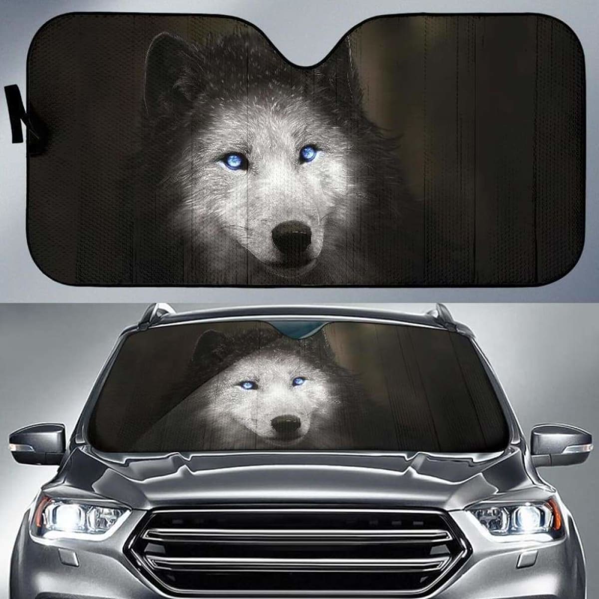 Werewolf Blue Eyes Car Sun Shades 918b Universal Fit