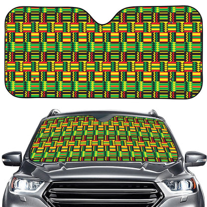 West African Kente Tribal Pattern Print Car Windshield Sun Shade