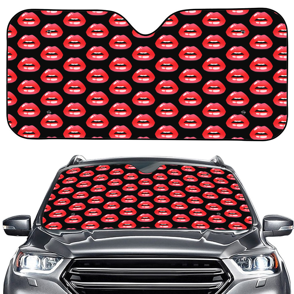 Wet Lips Pattern Print Car Windshield Sun Shade