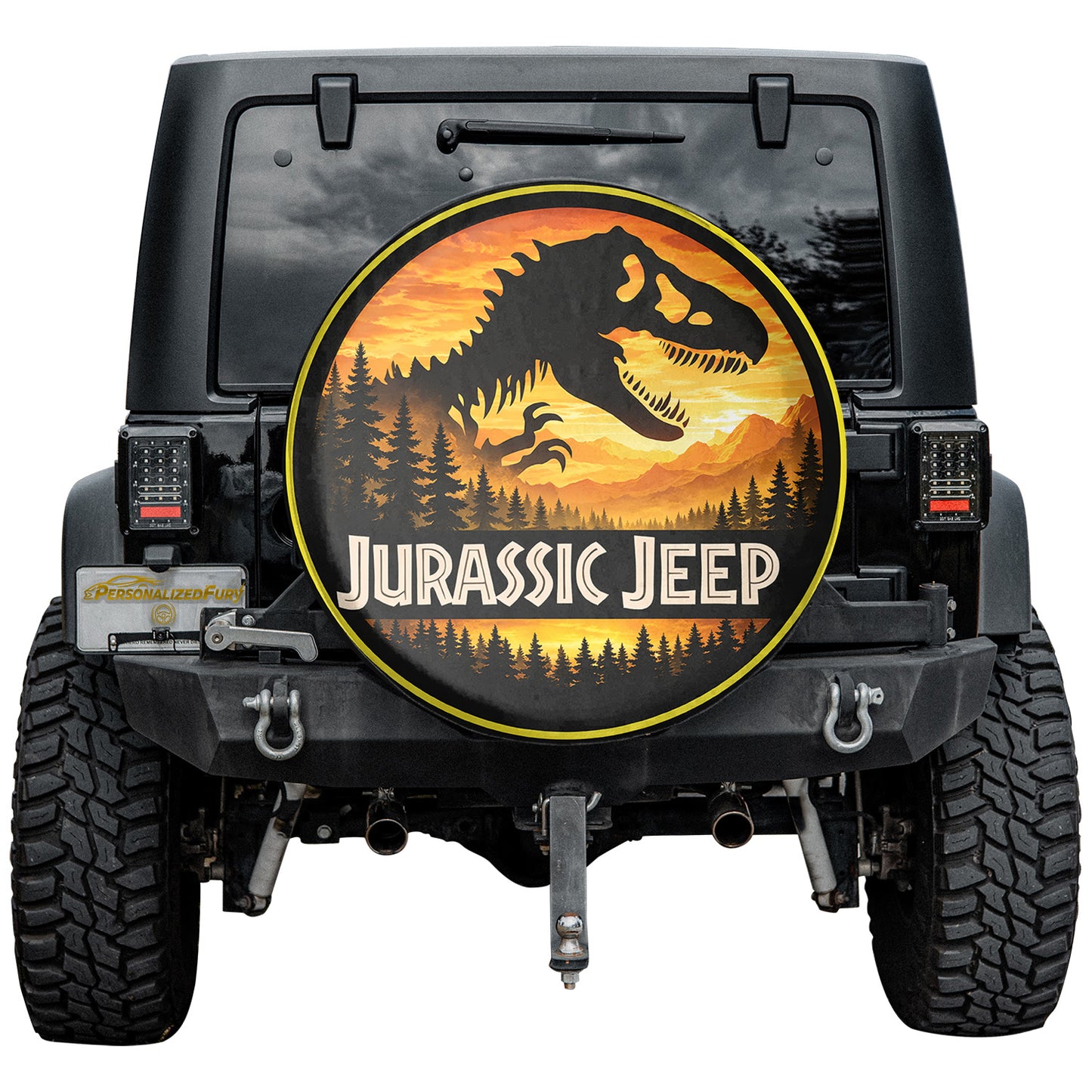 Wheel Cover Leather Spare Tire Cover – Jurassic Park Theme - Image 4