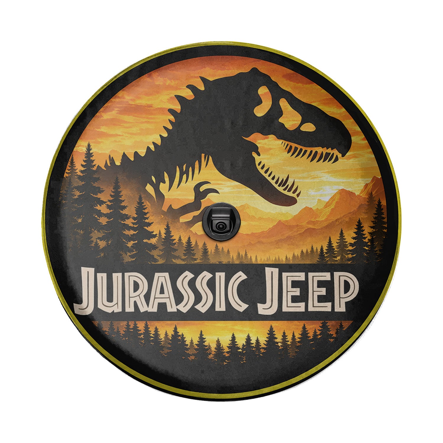 Wheel Cover Leather Spare Tire Cover – Jurassic Park Theme - Image 5