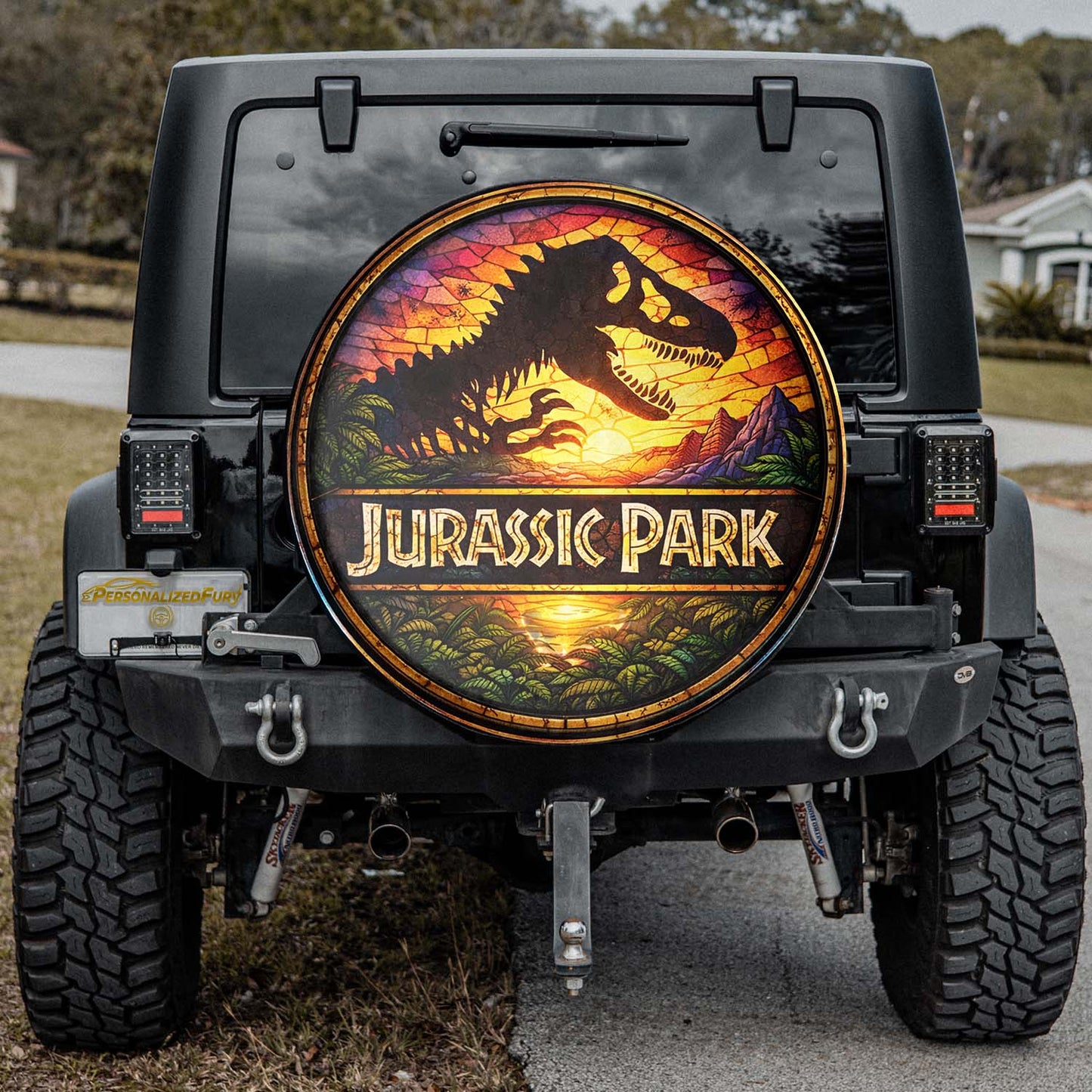 Wheel Cover Spare Tire Cover – Jurassic Park Leather - Image 2