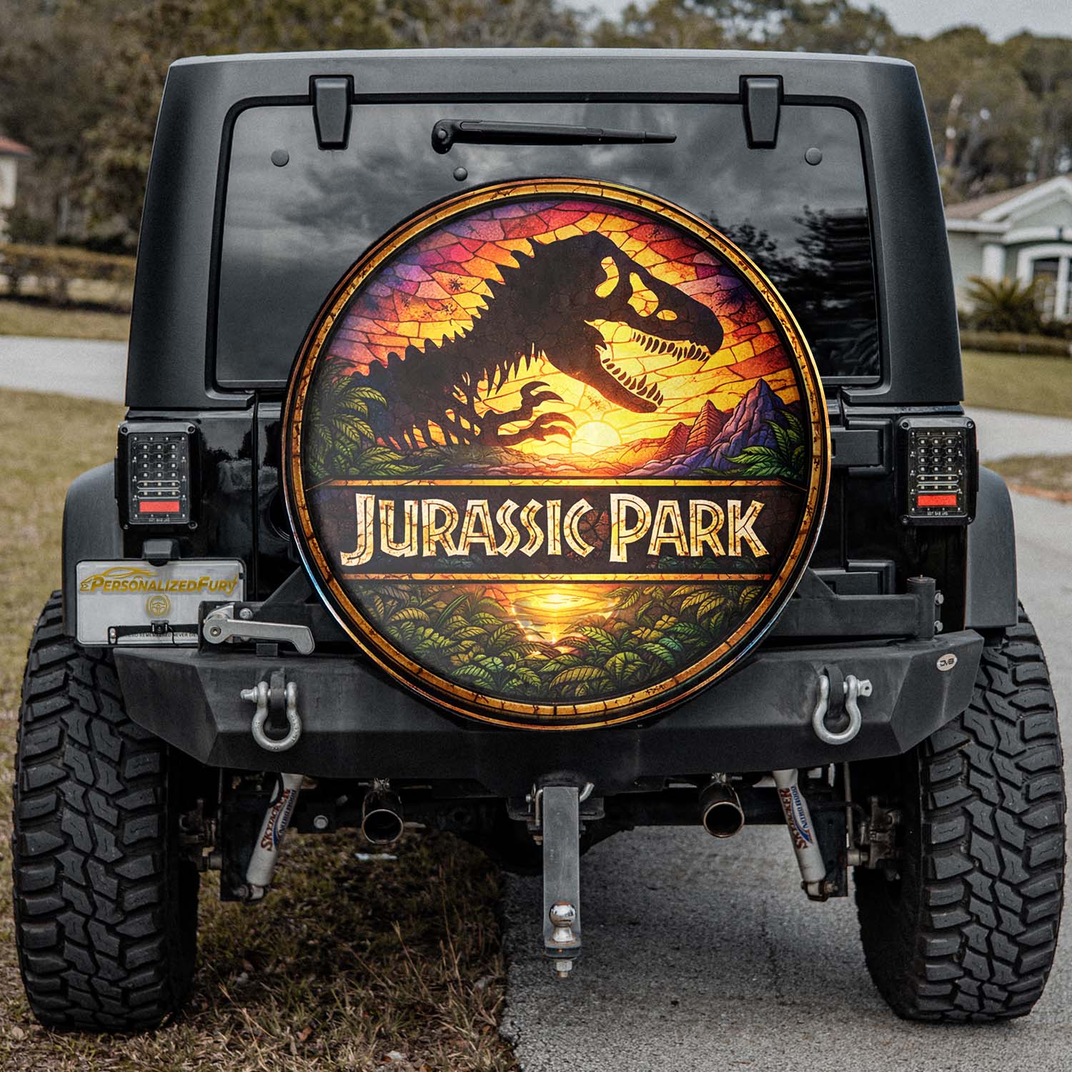 Wheel Cover Spare Tire Cover – Jurassic Park Leather - Image 2