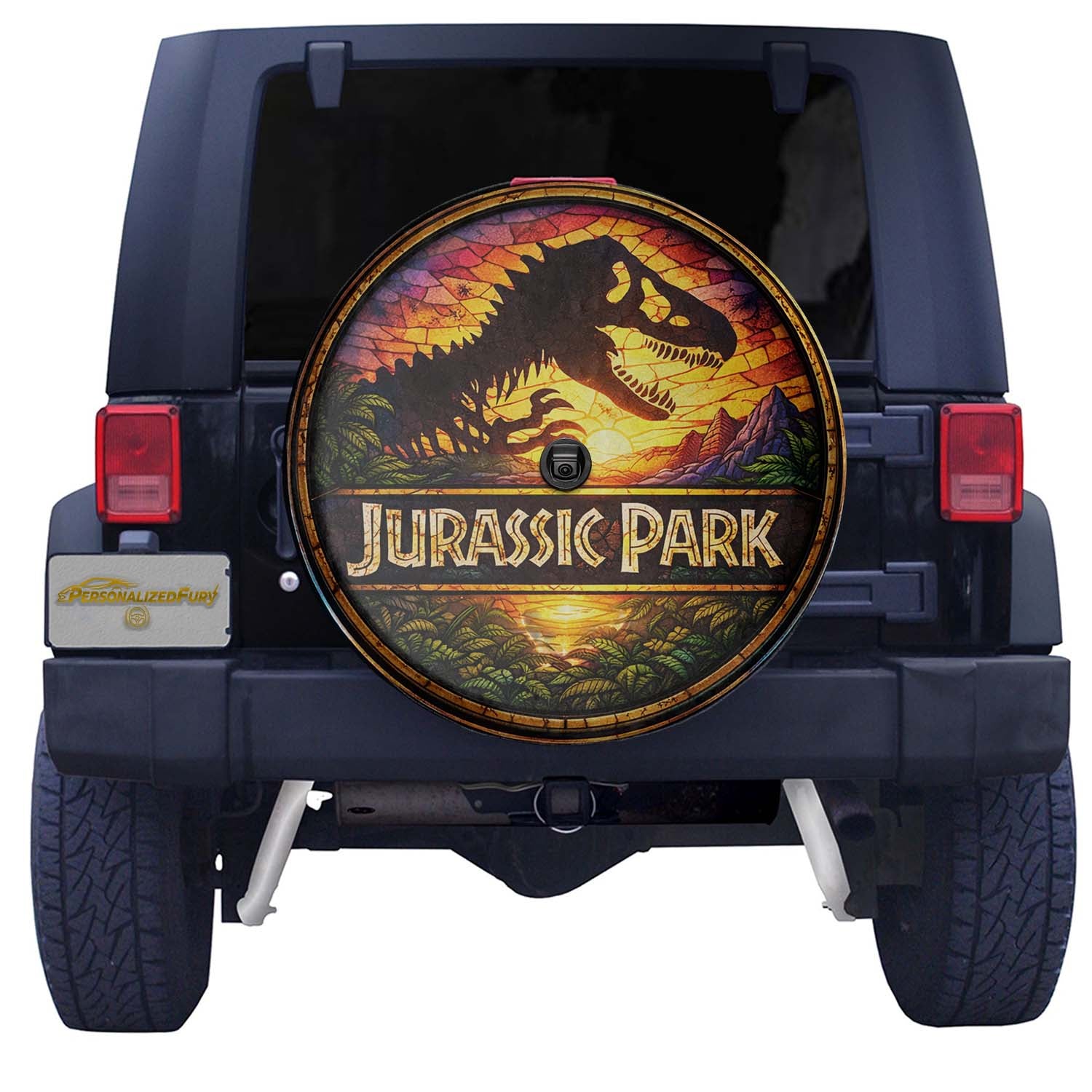 Wheel Cover Spare Tire Cover – Jurassic Park Leather - Image 3