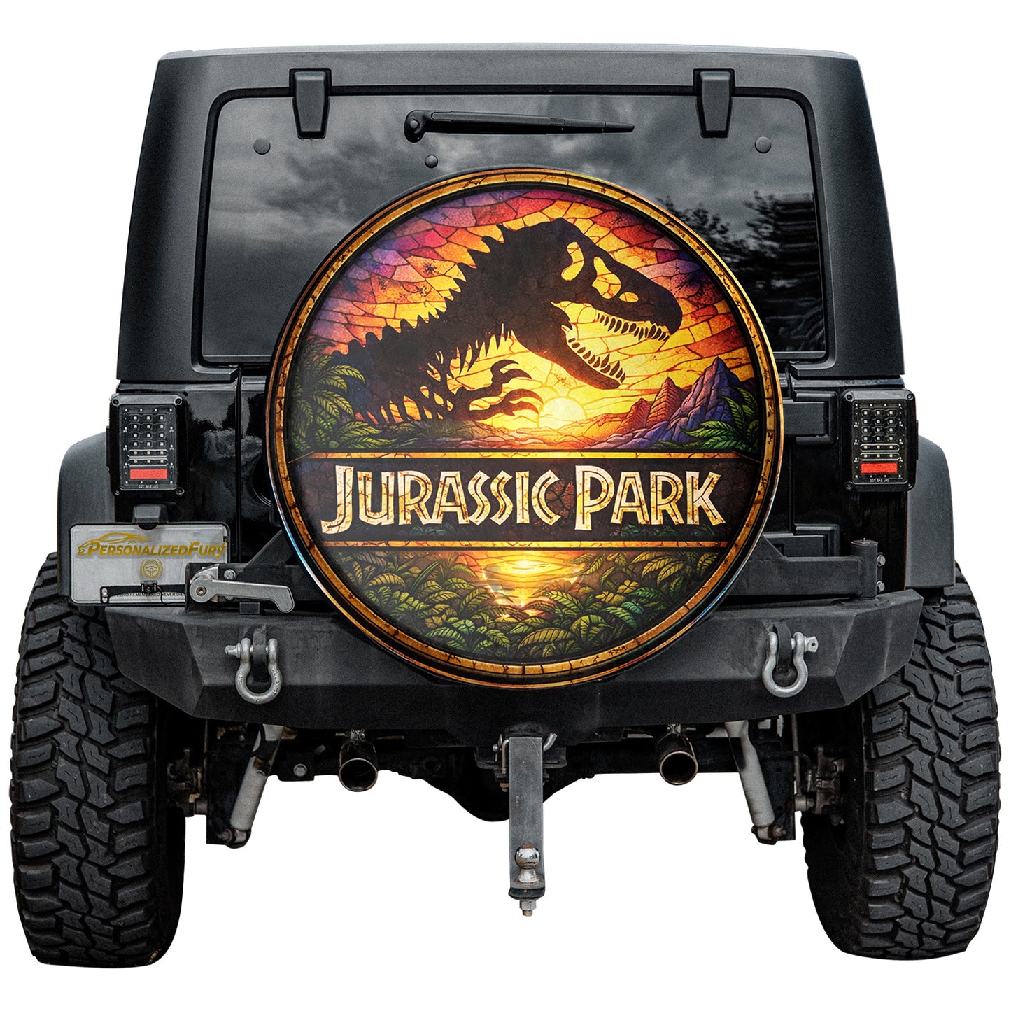 Wheel Cover Spare Tire Cover – Jurassic Park Leather - Image 4