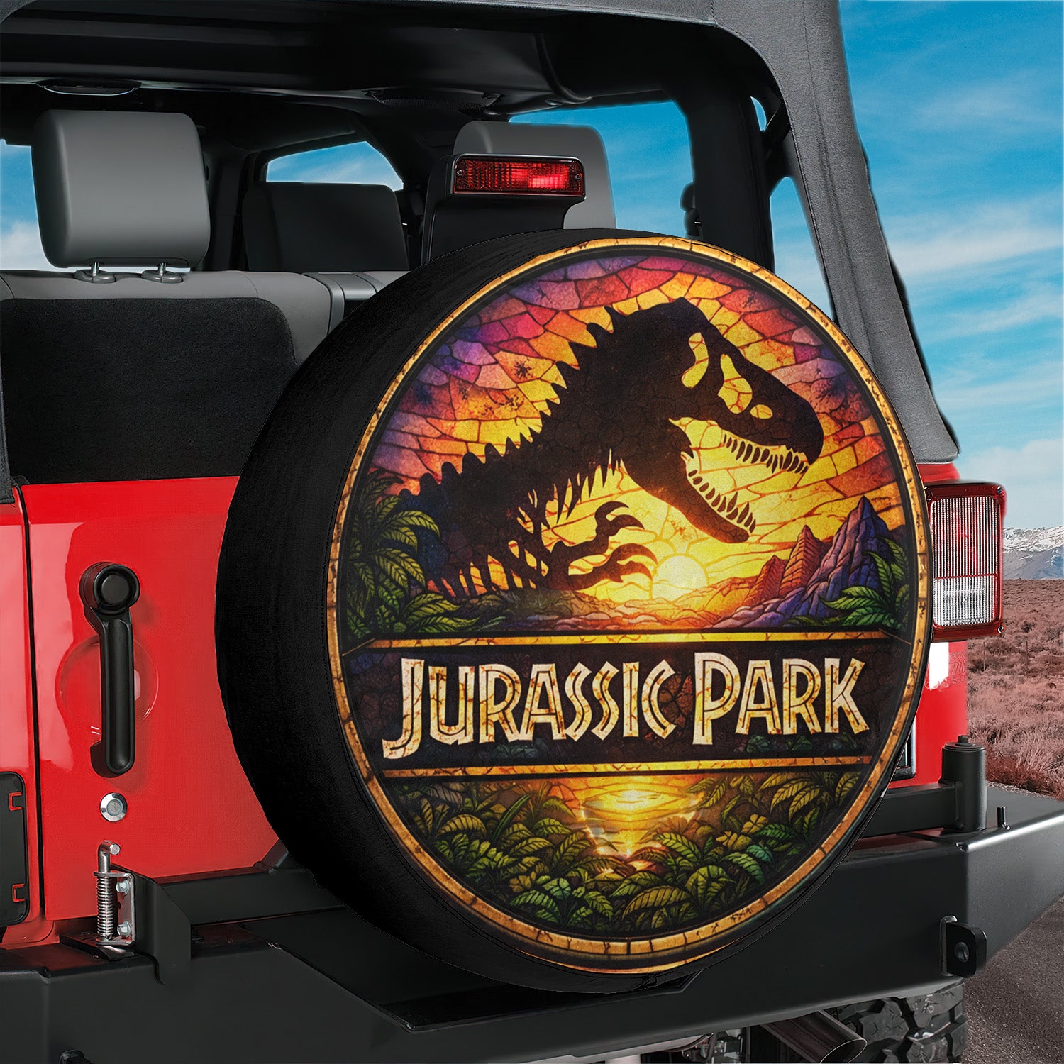 Wheel Cover Spare Tire Cover – Jurassic Park Leather - Image 6