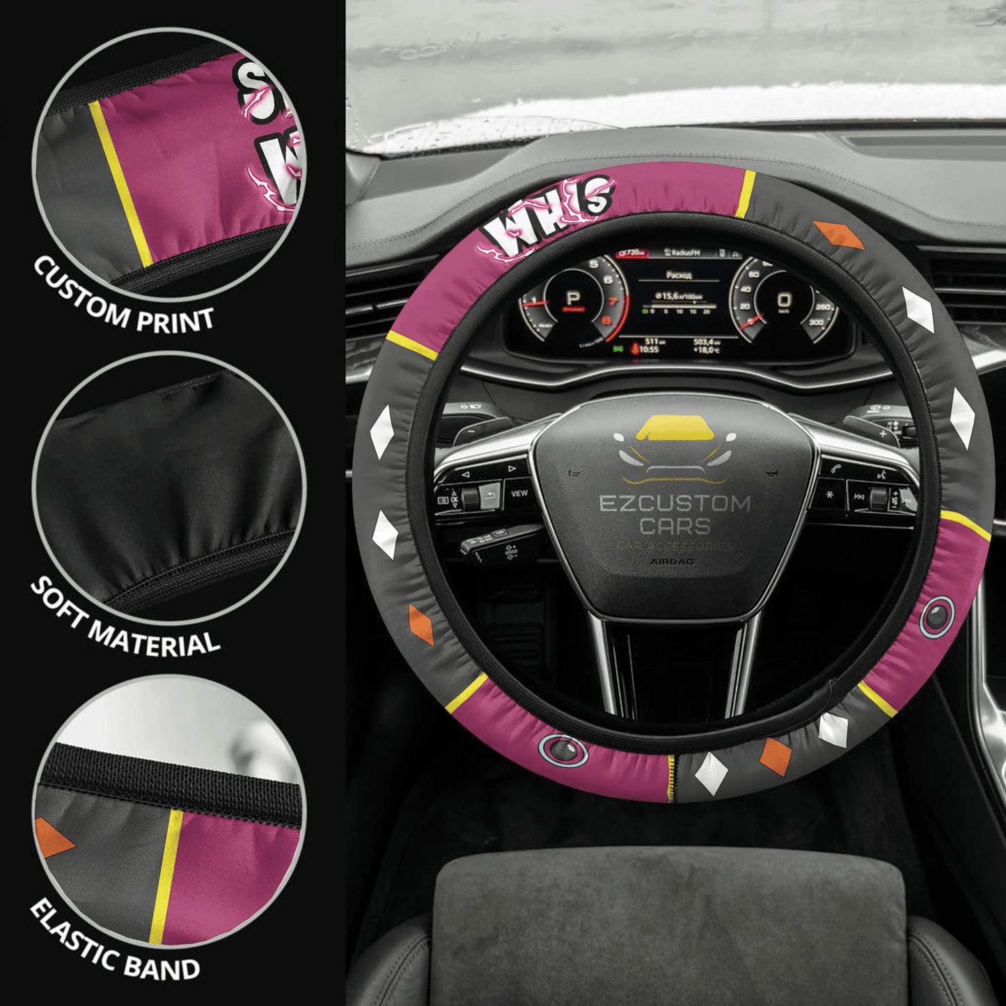Whis Dragon Ball Anime Steering Wheel Cover Custom Anime Car Accessories