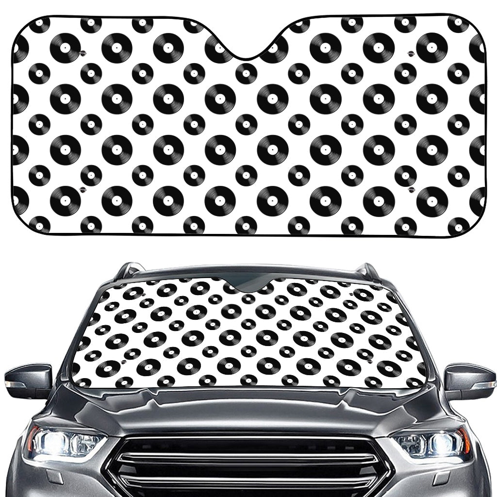 White And Black Vinyl Pattern Print Car Windshield Sun Shade